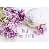 Postkarte Danke von Herzen Schneckenhaus