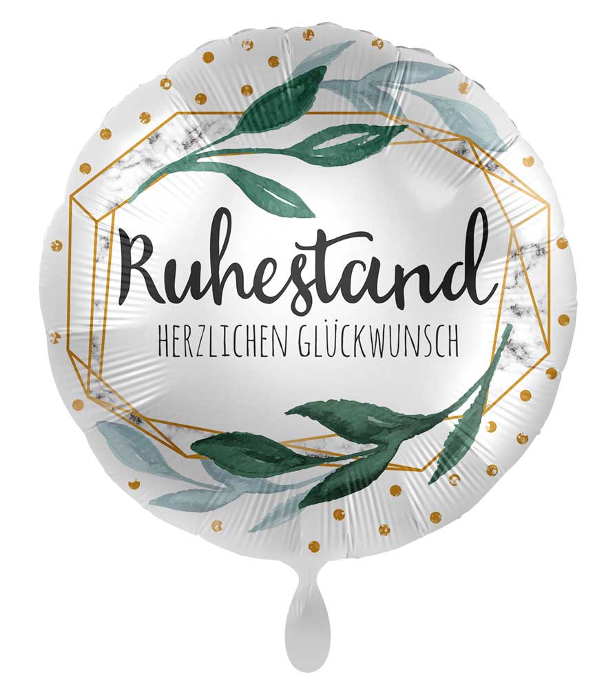 Ruhestand, Folienballon rund  34 cm