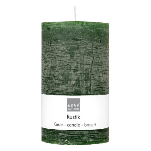 Stumpenkerze Rustik dark green