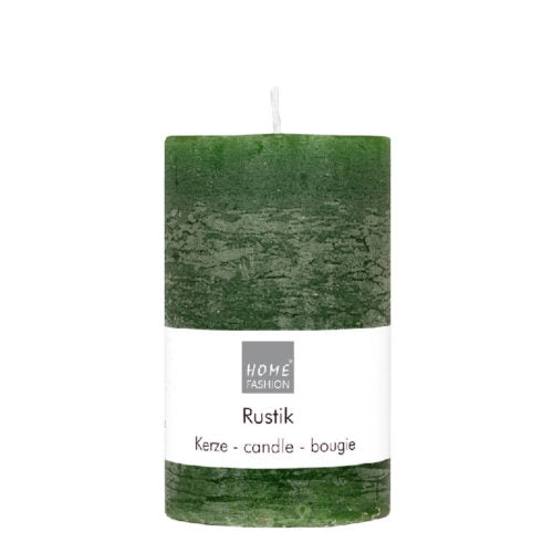 Stumpenkerze Rustik dark green