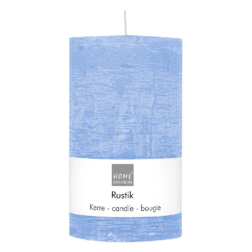 Stumpenkerze Rustik Light Blau