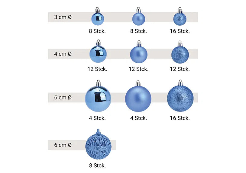 Weihnachtskugeln aus Kunststoff, 100er-Set