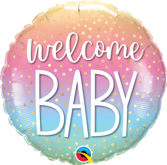 Folienballon Welcome Baby Confetti