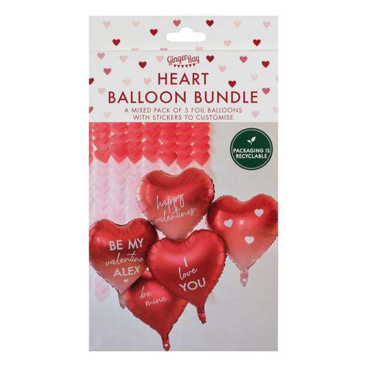 Folienballon, Anpassbare Herz-Valentinsballons mit Aufklebern