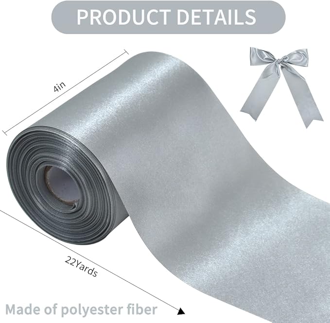 geschenkband Silber 10,2 cm x 22 m